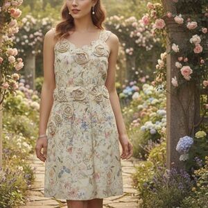 Cris Barros Luxury Brazilian
Designer Floral Wedding Guest
Dress Size S
Vintage